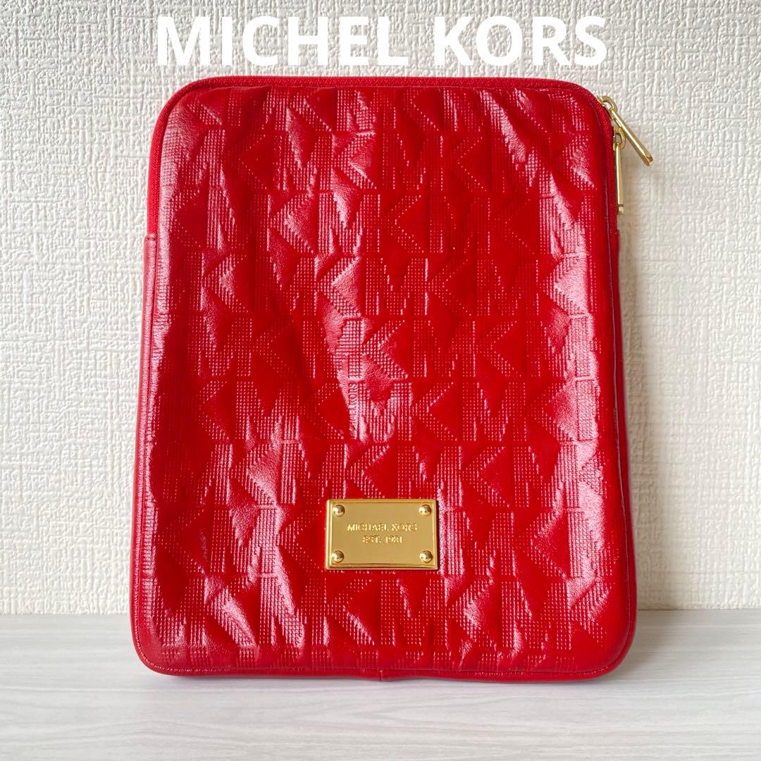 希少 MICHEL KORS iPad ケース レッド 赤 ゴールド タブレット