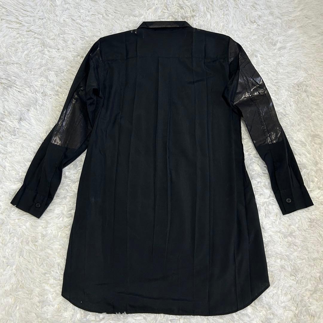 ミーイッセイミヤケ ブラウスシャツ 箔押し プリーツ ブラック サイズF