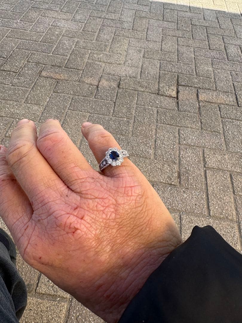 3*5様 ミニバック付【ツツミ】ブルーサファイアのリング 13号