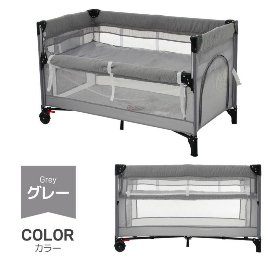 【美品】プレイヤード 折りたたみ ベビーサークル添い寝対応 マット付き 組立簡単