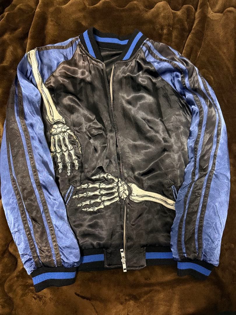 ２面用 Jaanese Script 骸骨 スカル 日本限定 スカジャン