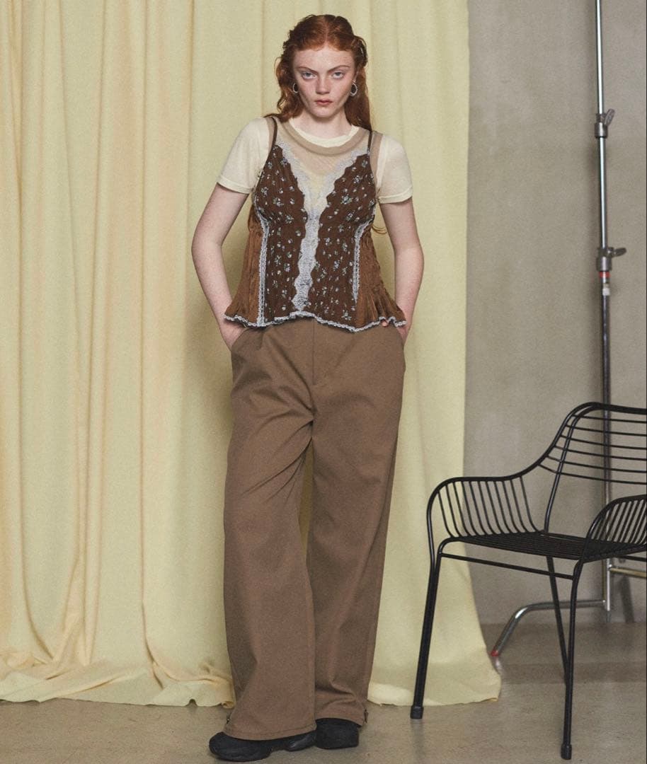 MAISON SPECIAL スモールフラワーワッシャーキャミソール