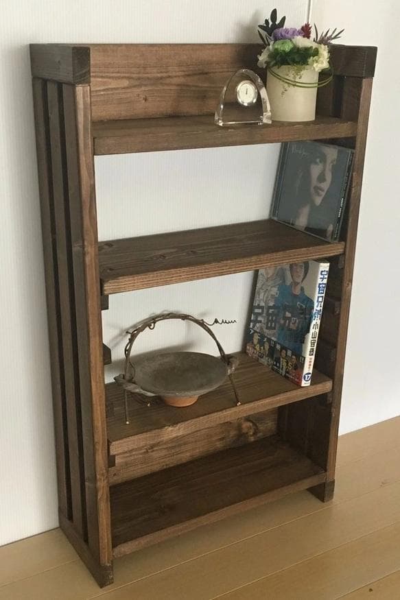 【サイズオーダー可】【引取可能】可動棚付き収納棚 本棚トイレ収納（可動棚2枚付）