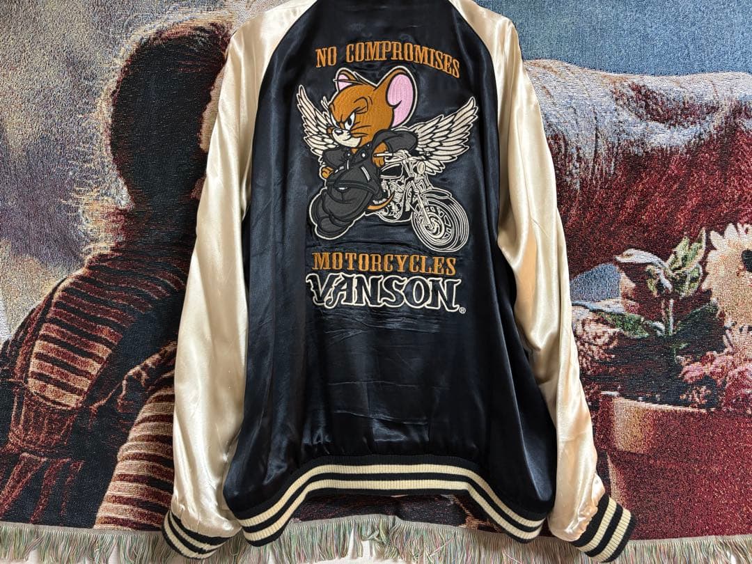 ［中古品］vanson バンソン　トムとジェリー　スカジャン　XXL