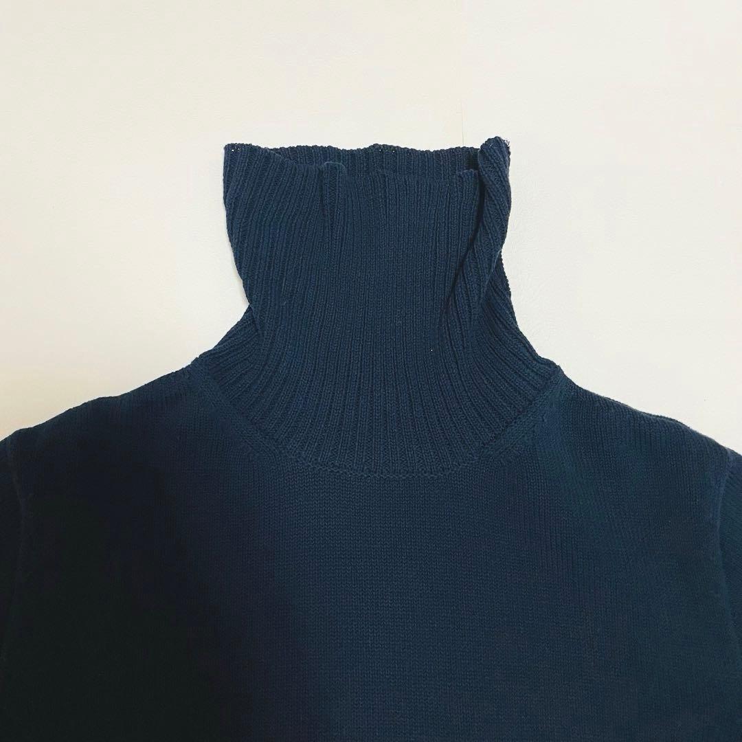 アリス様　45R アイスコットンのタートルネックTシャツ　R刺繍　濃紺