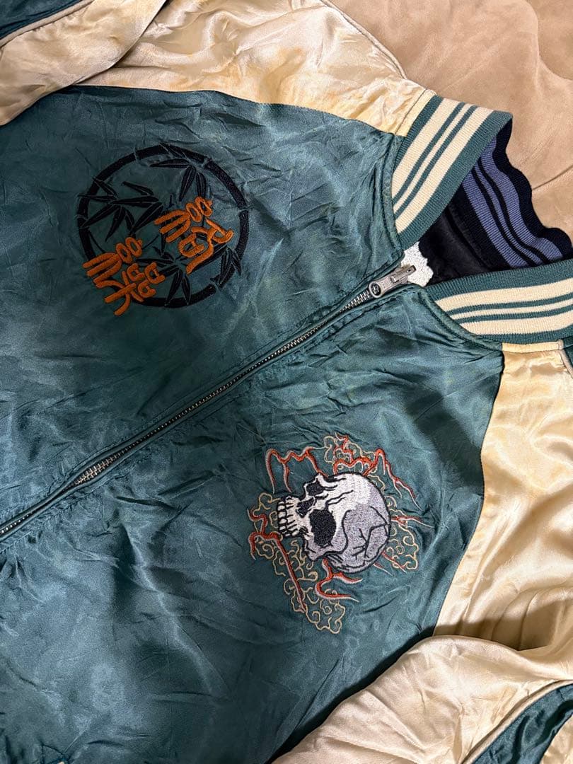 ２面用 絡繰魂 鷲 日本限定 スカジャン vintage unisex レーヨン