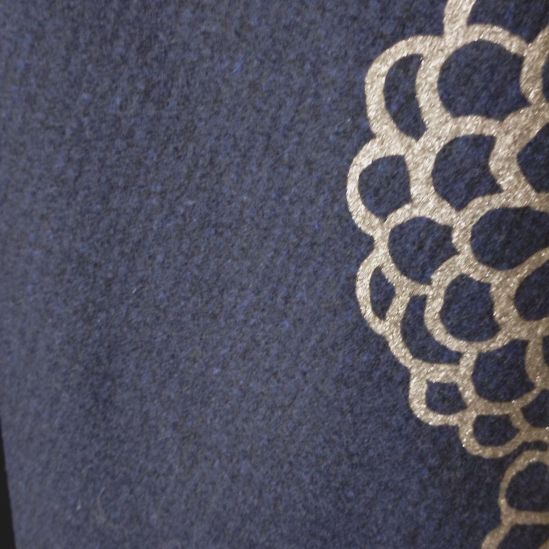 Sousou 紡毛 綾織 頭巾外套 袷 金襴緞子 留紺 サイズS 新品未使用