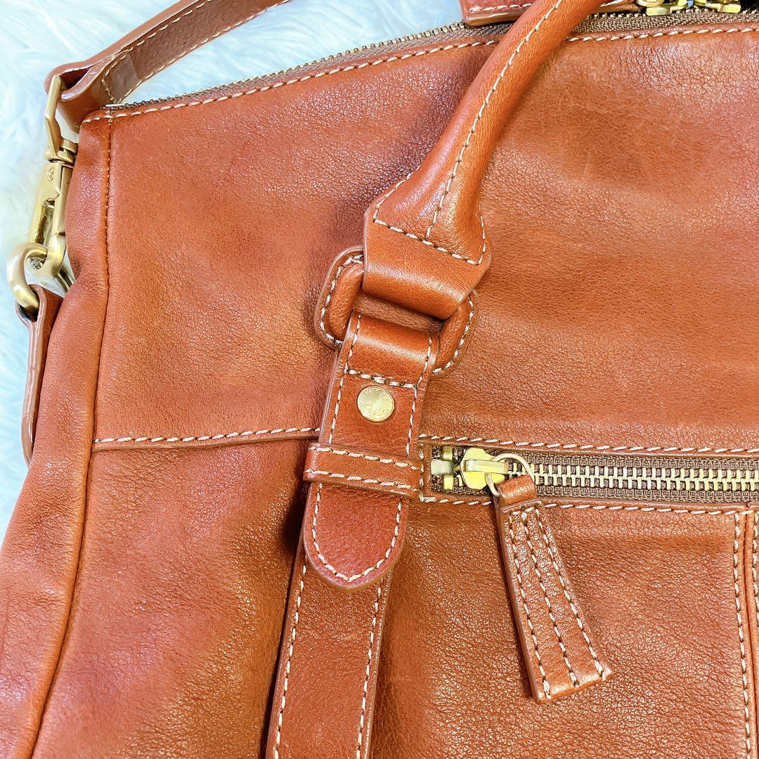 Dakota ダコタ✨本革2wayショルダーバッグ A4可　ブラウン