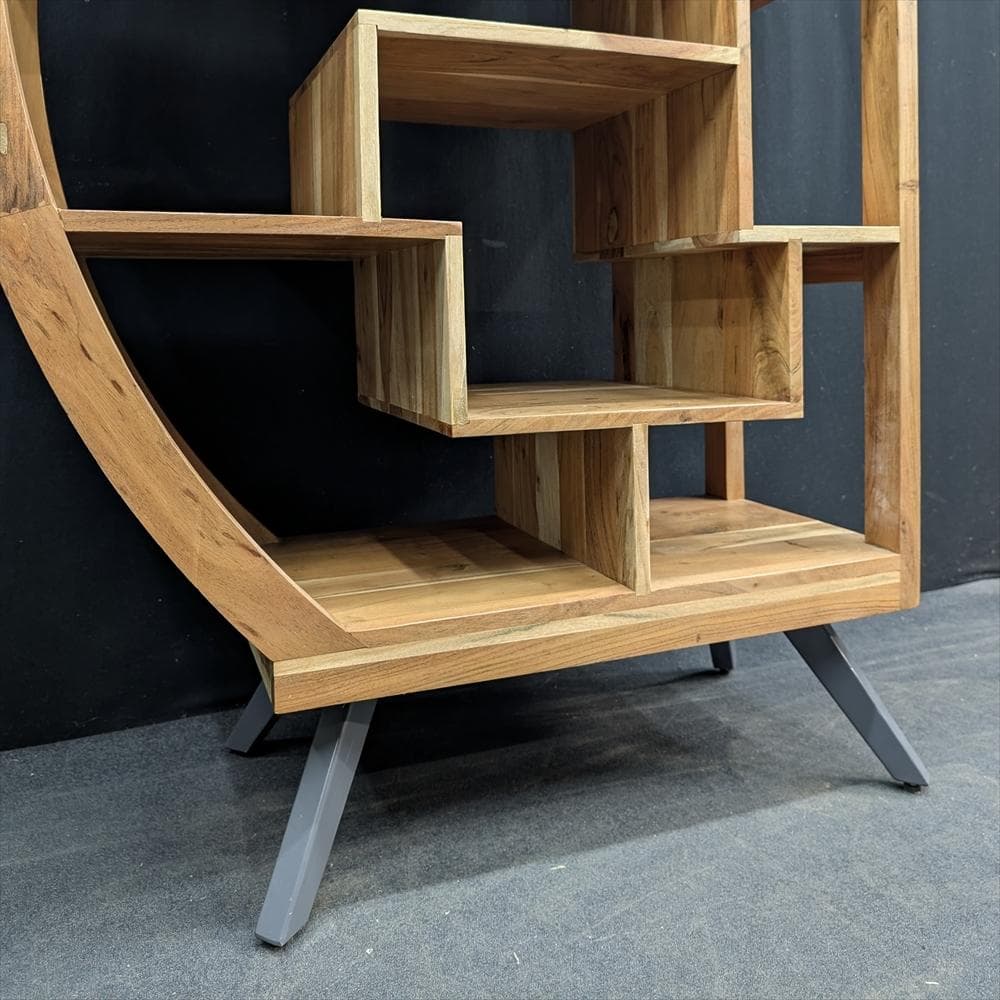 美品　ノーチェ　アカシア　無垢　飾り棚　シェルフ　本棚　ブックシェルフ　オープン