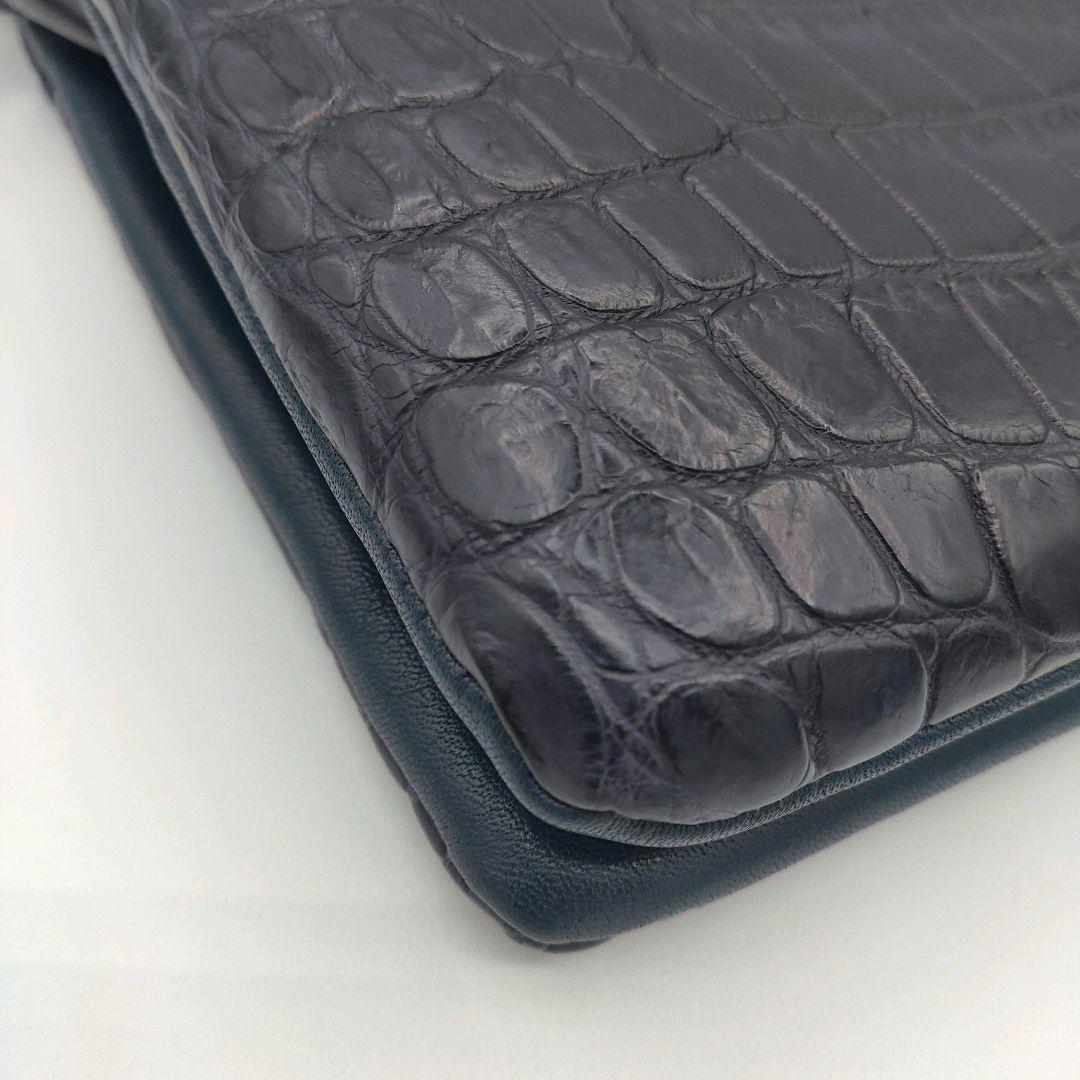 JRAタグ付 LORBEER マットクロコ　センター取り　ハンドバッグ