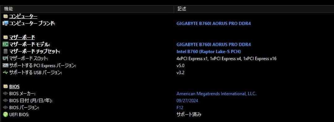 マザーボード AORUS PRO B760 Mini-ITX DDR4