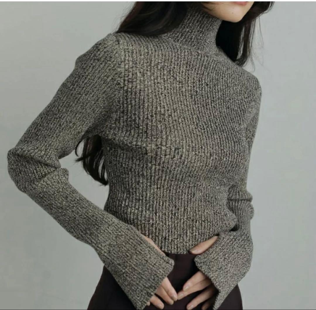 アンヌーク　anuke スリットタートルニット