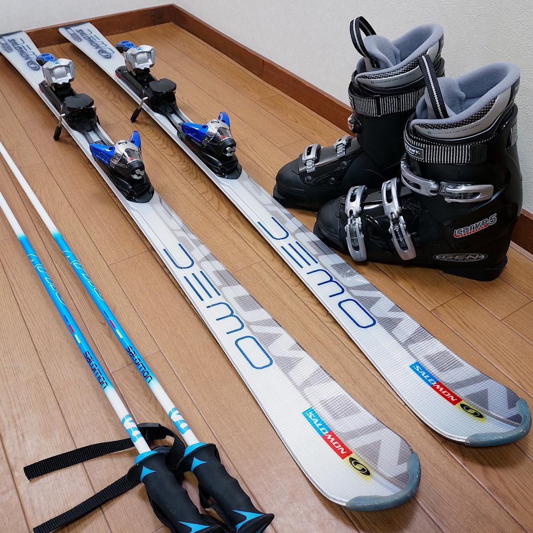 メンテ済 165cm 靴28～28.5cm SALOMONカービングスキーセット