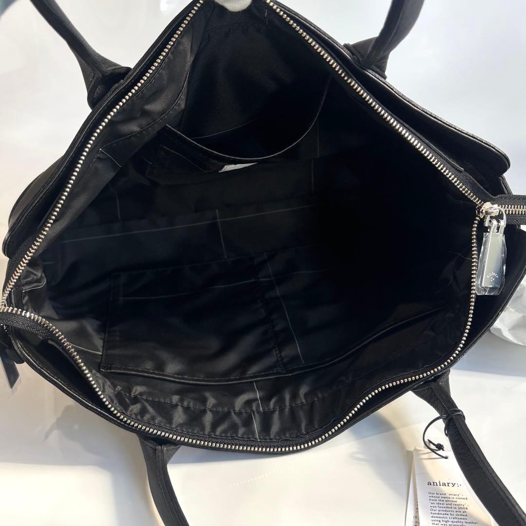 新品未使用 aniary アニアリ レザー トートバッグ A4収納 ブラック