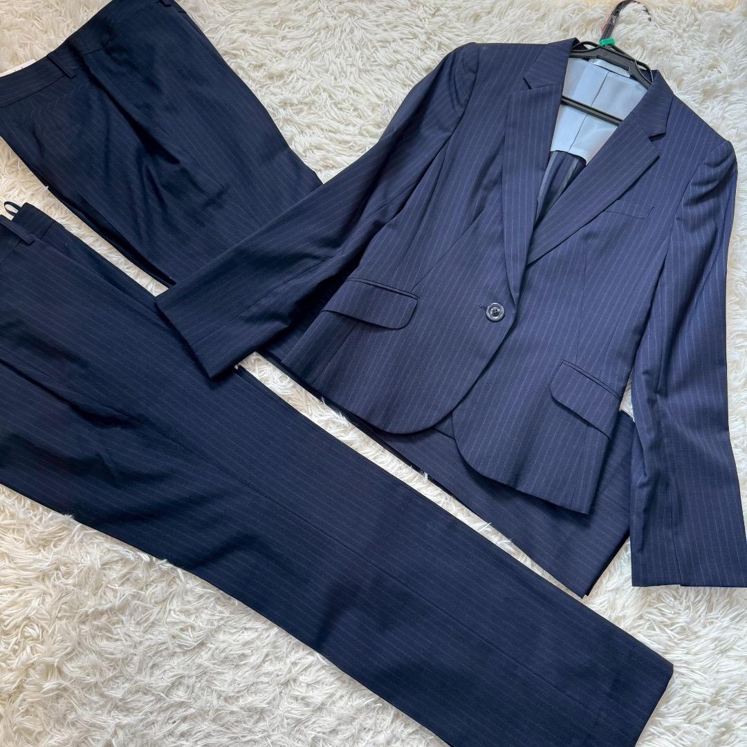 未使用級✨ LES MUES ビジネススーツ 3ピース 2パンツ ネイビー M