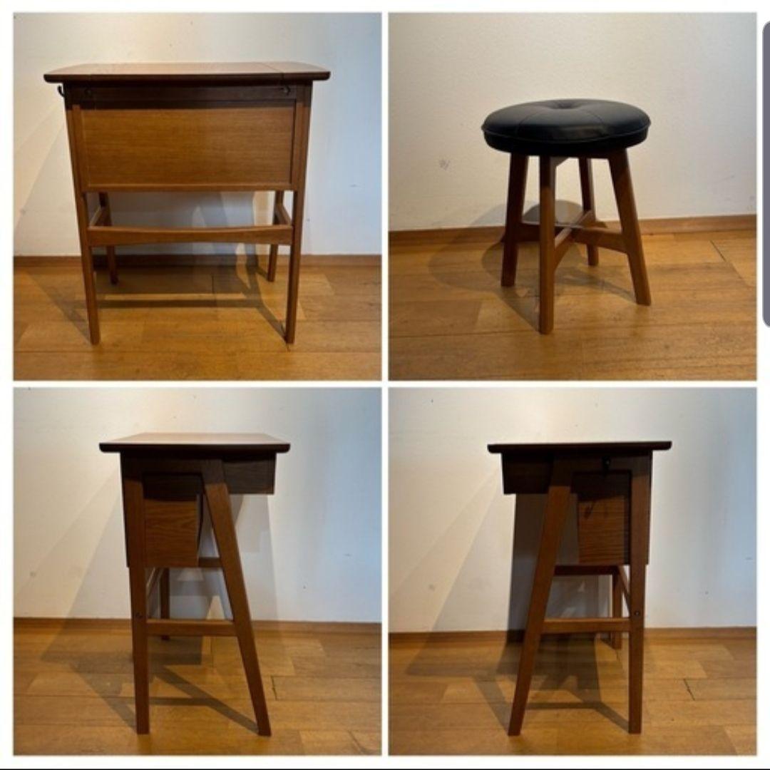 引き取り限定 美品 ヴィンテージ風 コンパクト ドレッサー スツール付き