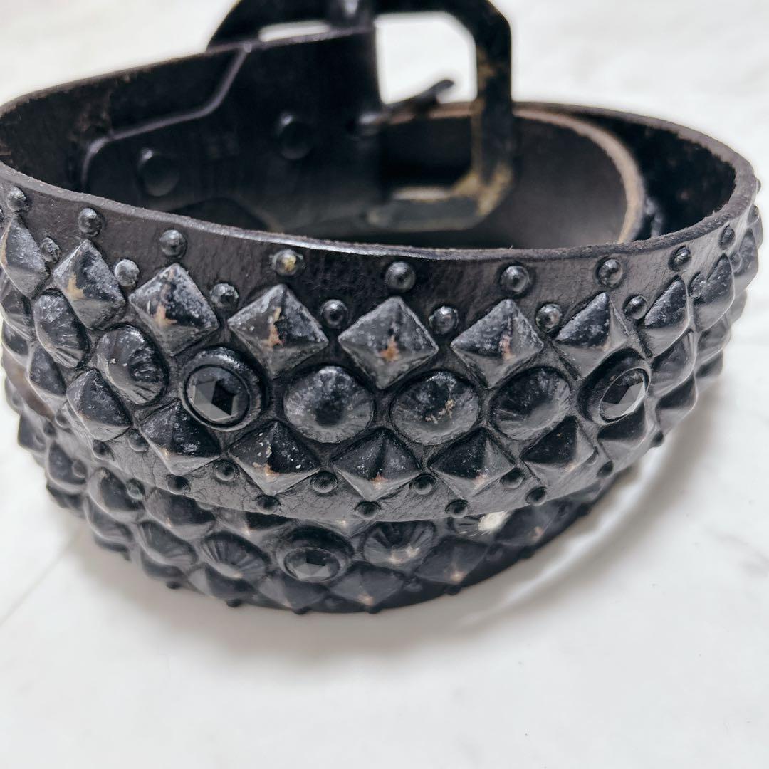 HTC ブラックピラミッドスタッズベルト 36/90