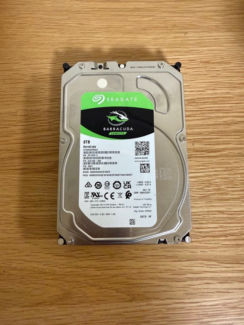 外付けハードディスク・ドライブ Seagate Barracuda HDD 8TB