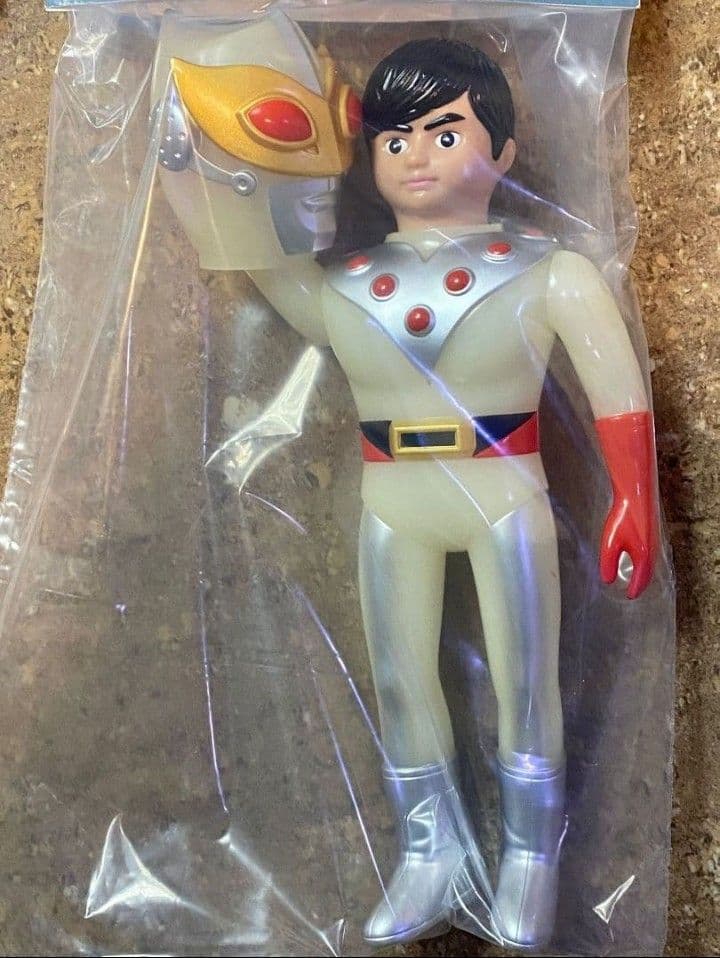 蓄光版 サンダーマスク 27cm 無版権 パチ怪獣 ソフビ 1972年