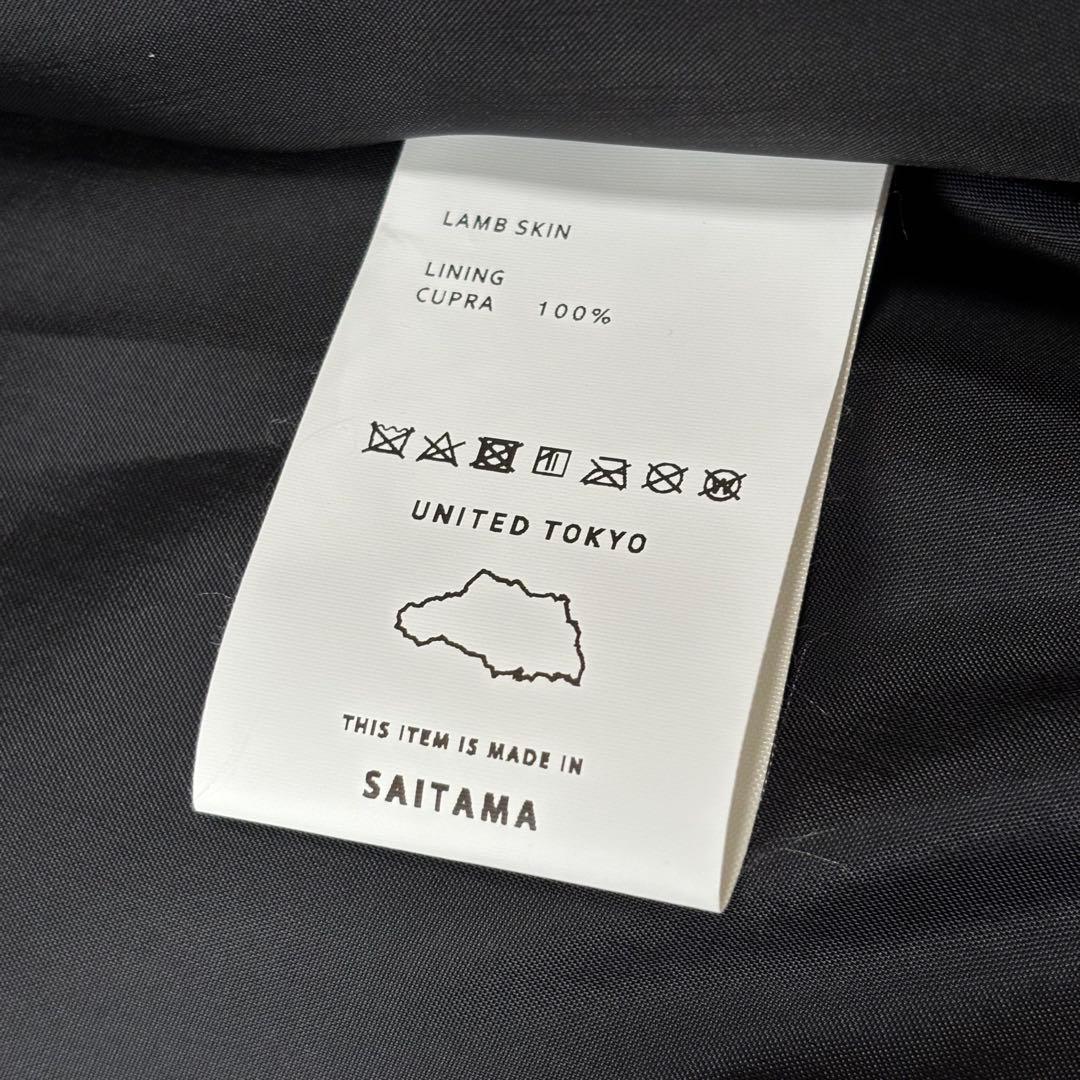 UNITED TOKYO ラムレザー シングル ライダースジャケット 黒 3