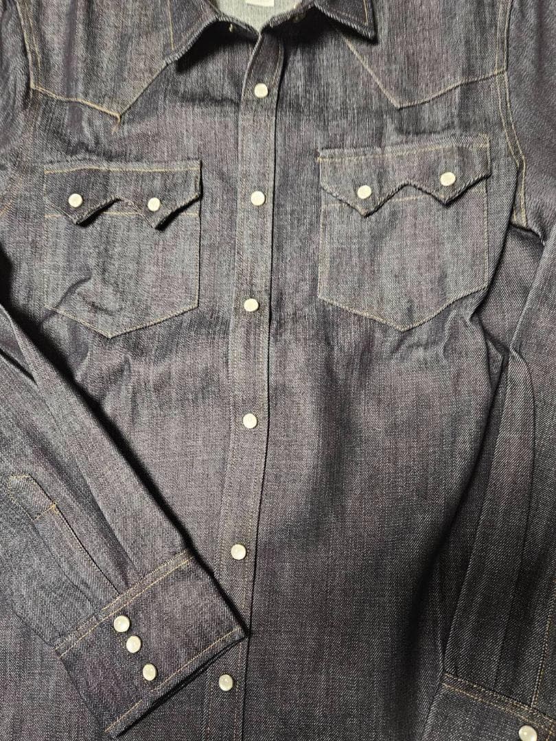 【新品未使用】DOUBLE RRL ダークデニムノンウォッシュ シャツ（L)