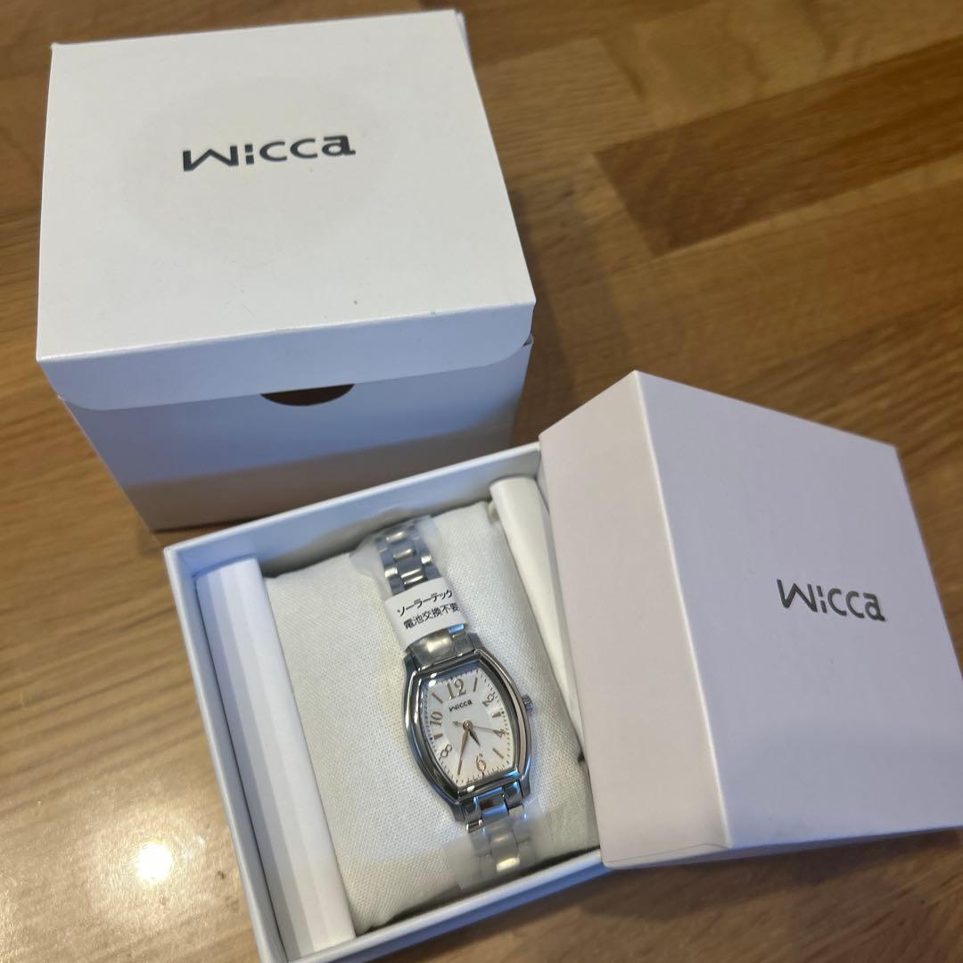 Wicca ソーラーアナログ時計 シルバー