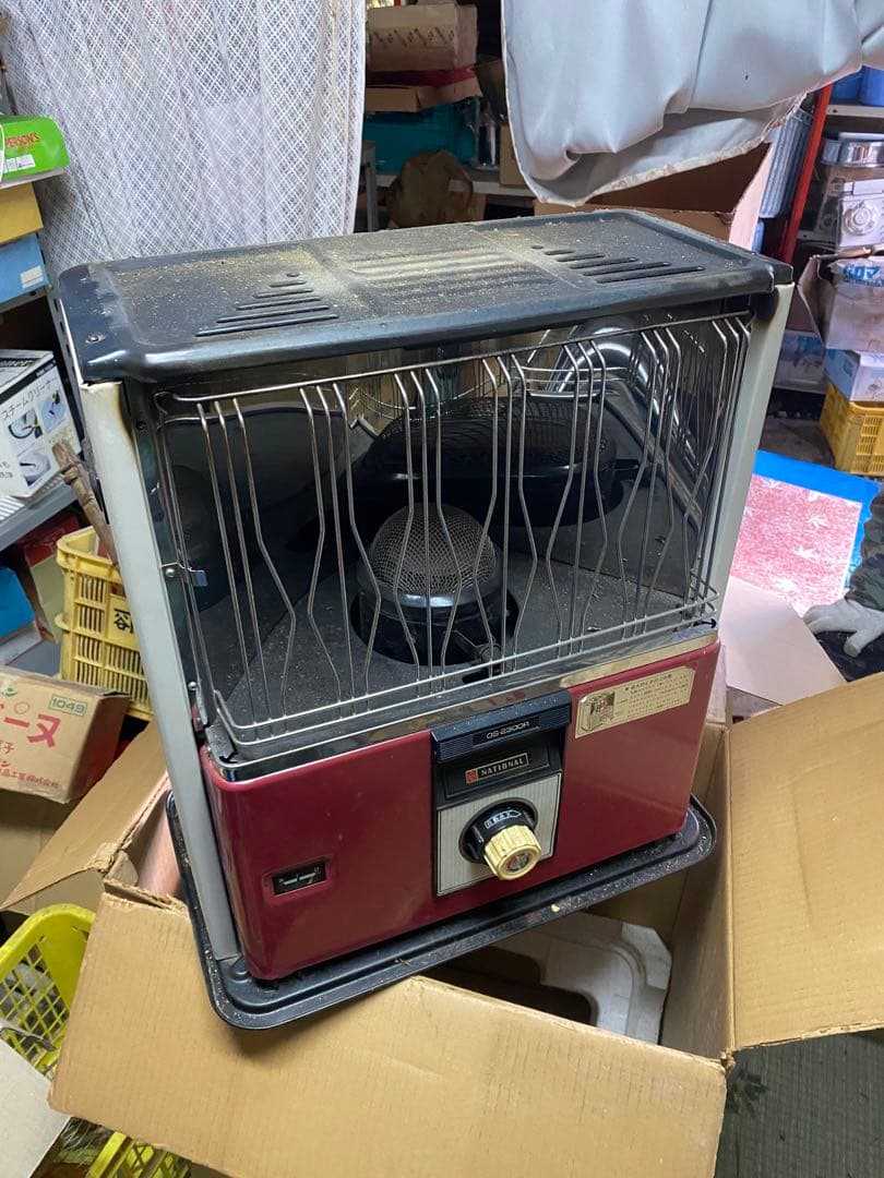 OS-2300R 石油ストーブ　開放式　ナショナル　昭和レトロ　赤　ビンテージ