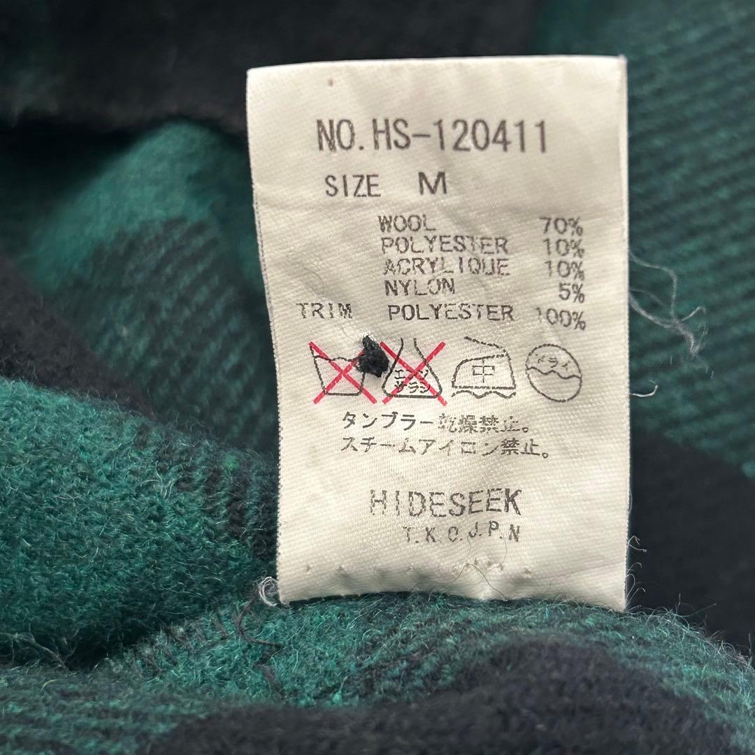 HIDE AND SEEK CHECK CPO JACKET ウール シャツ M