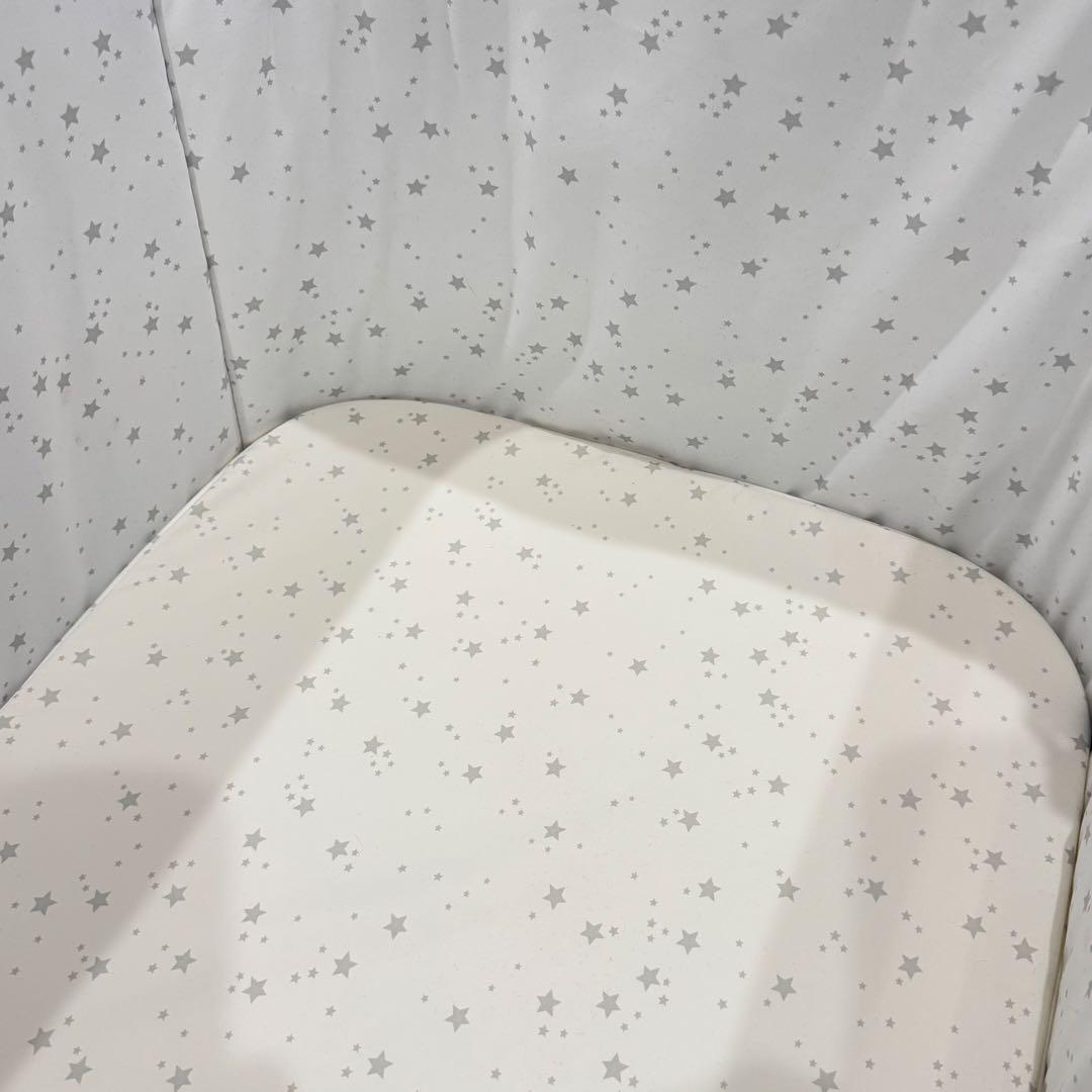 【美品】 付属品完備 HZDMJ ベビーベッド　ネイビー