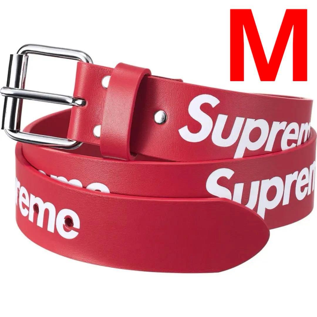 Supreme Repeat Leather ベルト 25FW Red Mサイズ