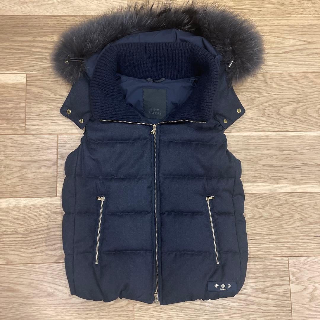 極美品☆ タトラス　TATRAS ネイビー ウール　01 ダウン　ベスト