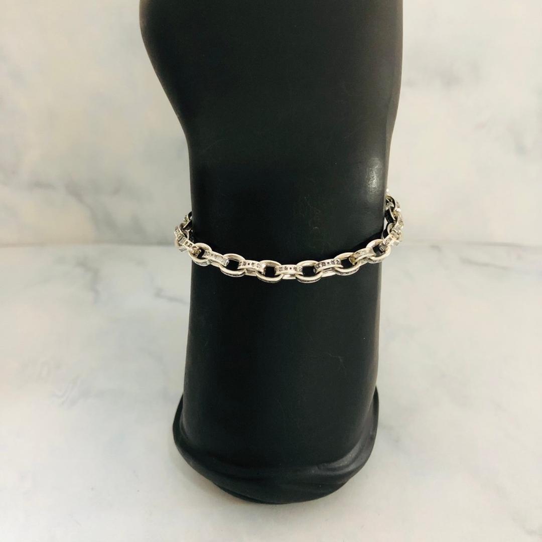 シルバー925 ペーパーチェーン　ブレスレット　20cm 　2-33　4044