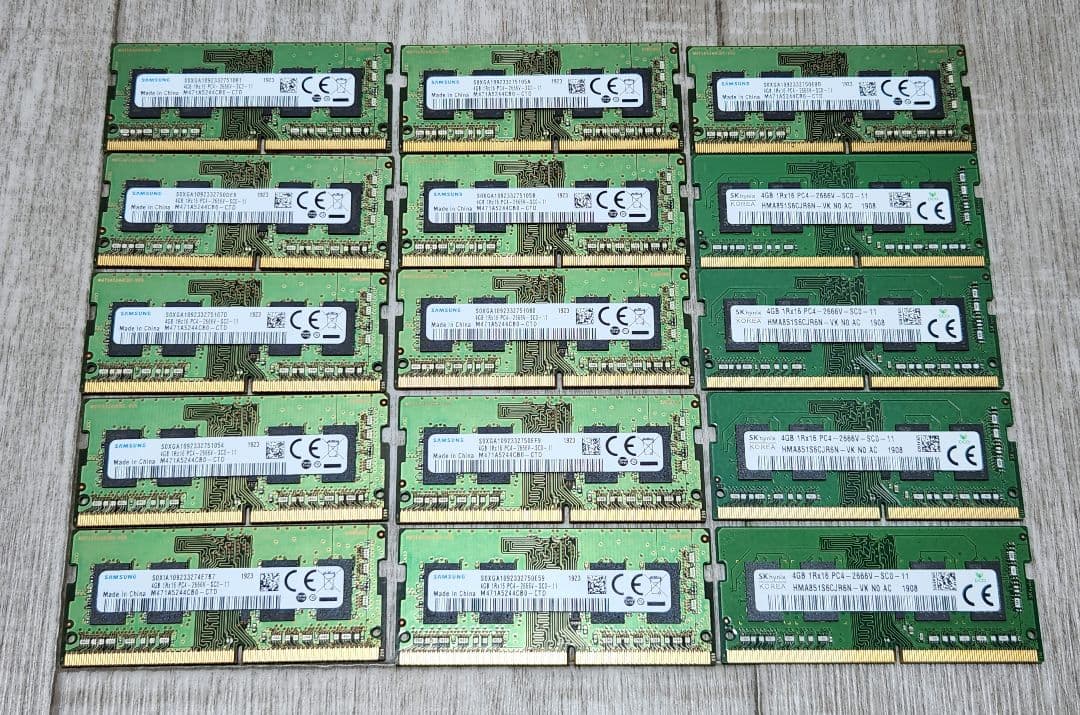 15枚 まとめ PC4 2666V ノート メモリ PCパーツ