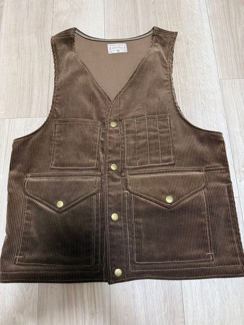 BONCOURA 太畝コーデュロイパックベスト　ボンクラ 36 新品　ブラウン