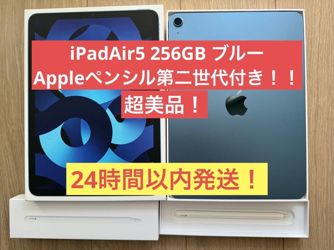 iPad Air 第五世代256GB ブルー Appleペンシル第二世代付き！