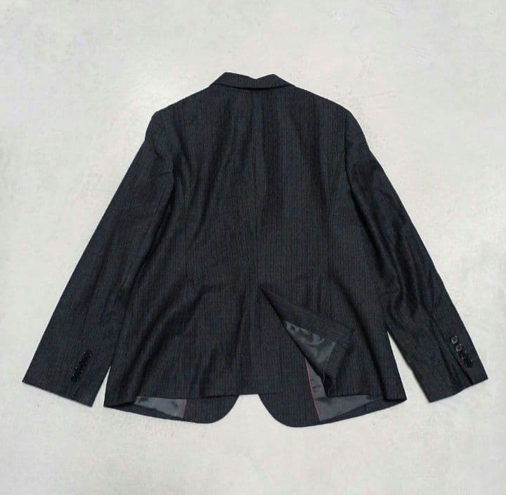 23区　セットアップ　ストライプ　大きいサイズ　ウール　グレー