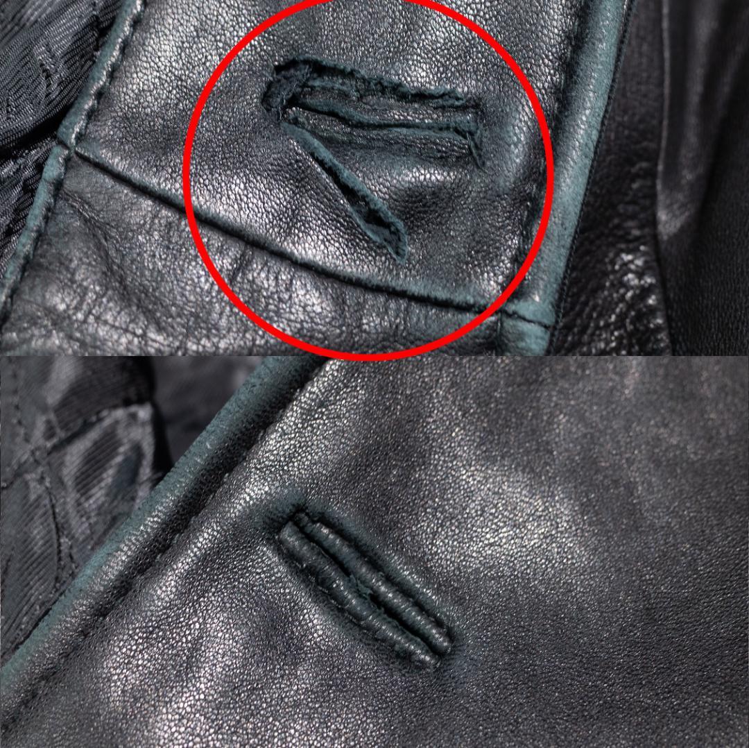 00s Dockers Premium ラムレザー カーコート XL 黒