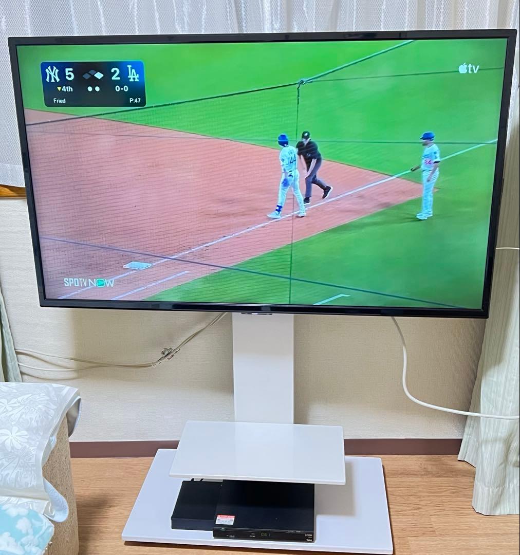 【引取り限定】 4Kチューナー内蔵50型液晶テレビ&テレビ台壁掛け セット