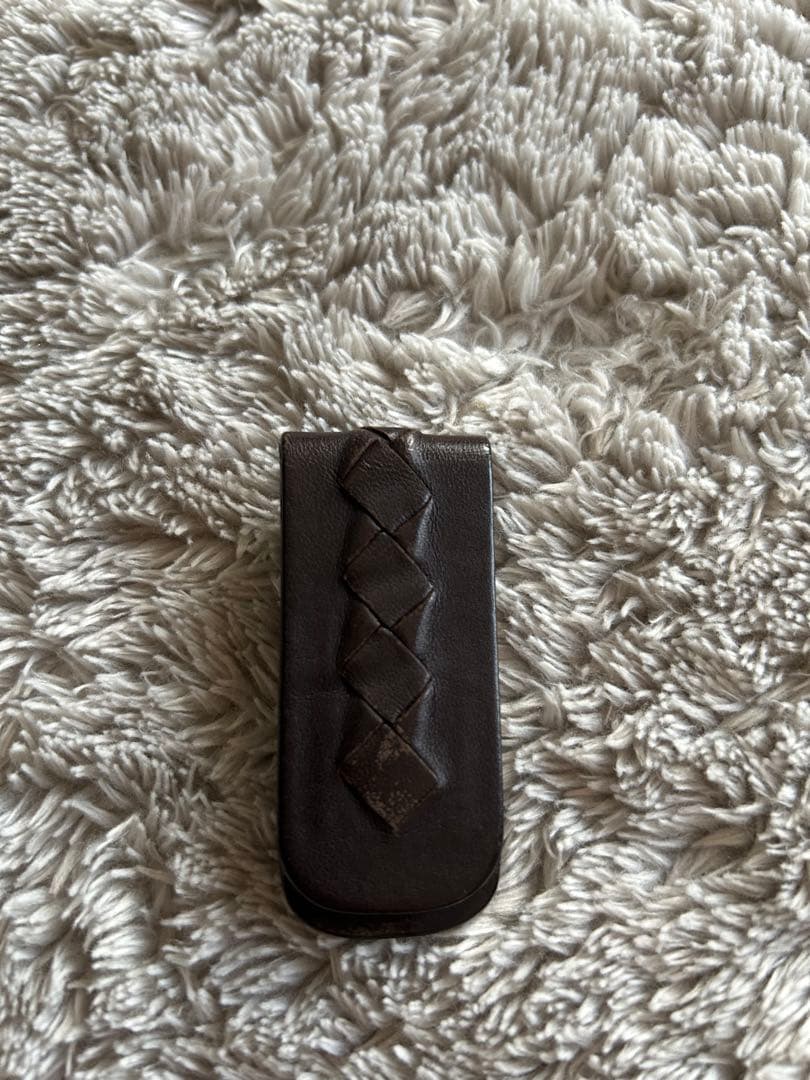 【美品】 ボッテガヴェネタ イントレチャート マネークリップ 財布 茶