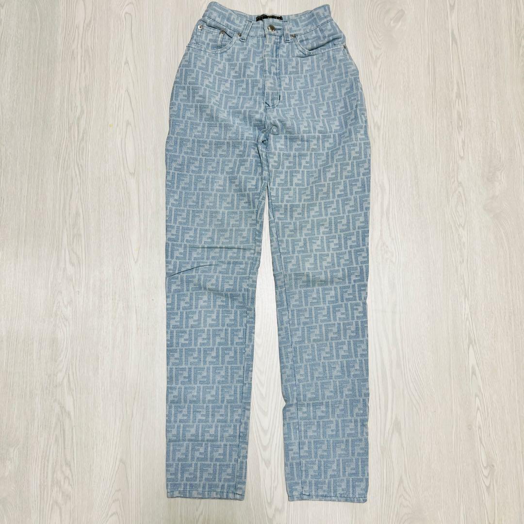 FENDI フェンディ デニム パンツ ズッカ柄　ハイウエスト