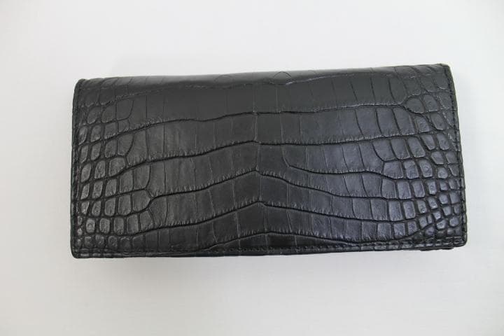 【専用】クロコダイル 財布 長財布 本物 無双 両面クロコ 黒 小銭入れなし