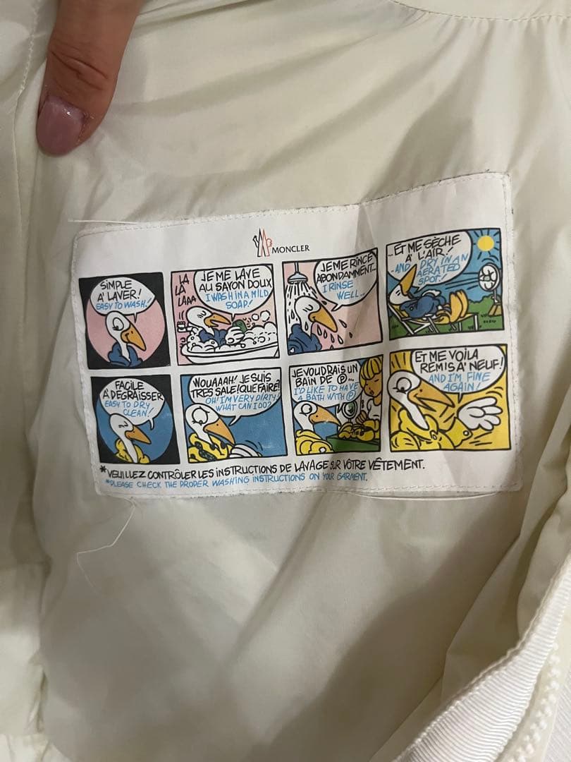 モンクレール　ロングダウンジャケット　アイボリー　Sサイズ