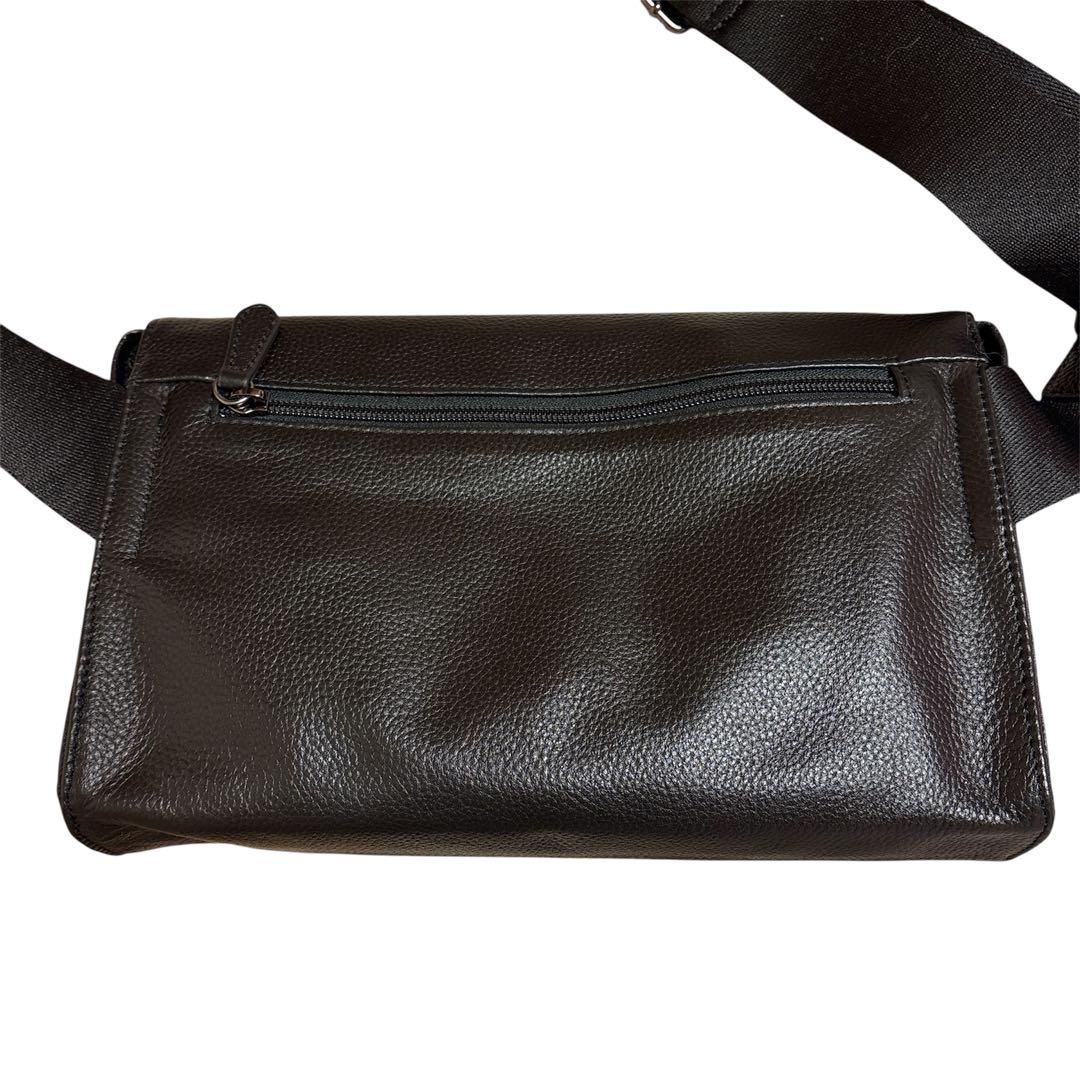 W*可様 【美品】ワイドテープショルダーバッグ （本革/軽量470g/ボディバッ