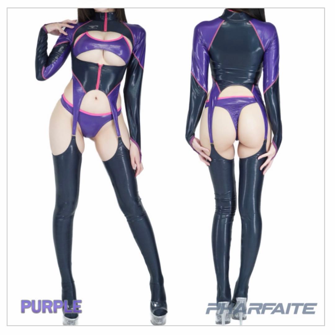 PHARFAITE パルフェット　スポーティーボンテージ・ボディスーツ　パープル