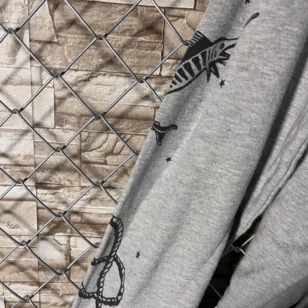 【値下交渉歓迎】クローバル　フラッシュフードパーカー　ダメージ加工　Lサイズ