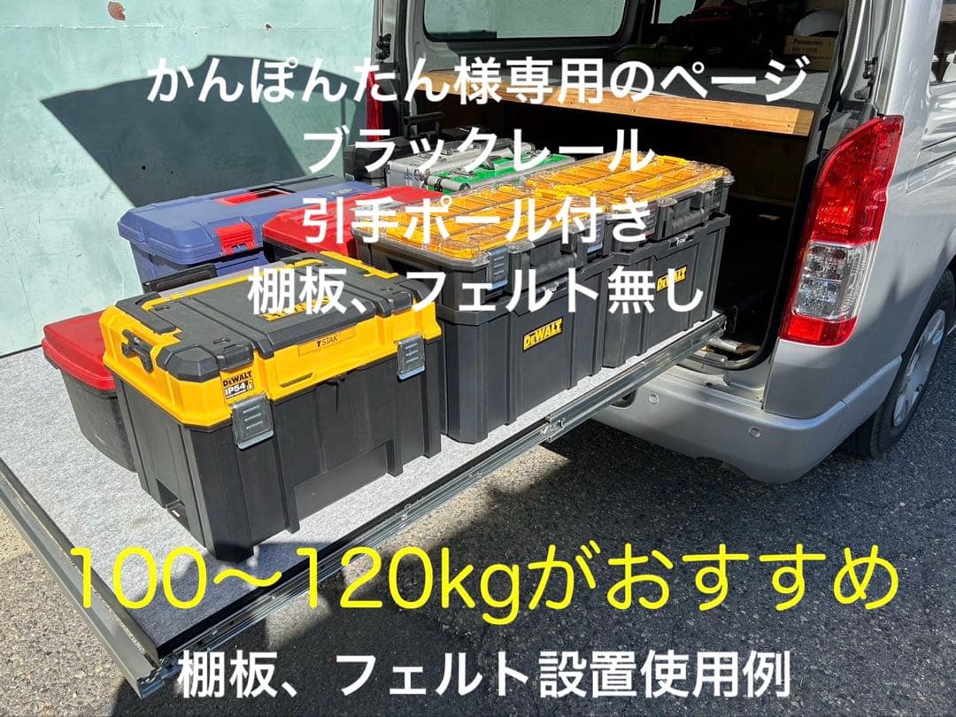 かんぽんたんのページです。 ブラックレール、ポール取手付、棚板フェルト無し