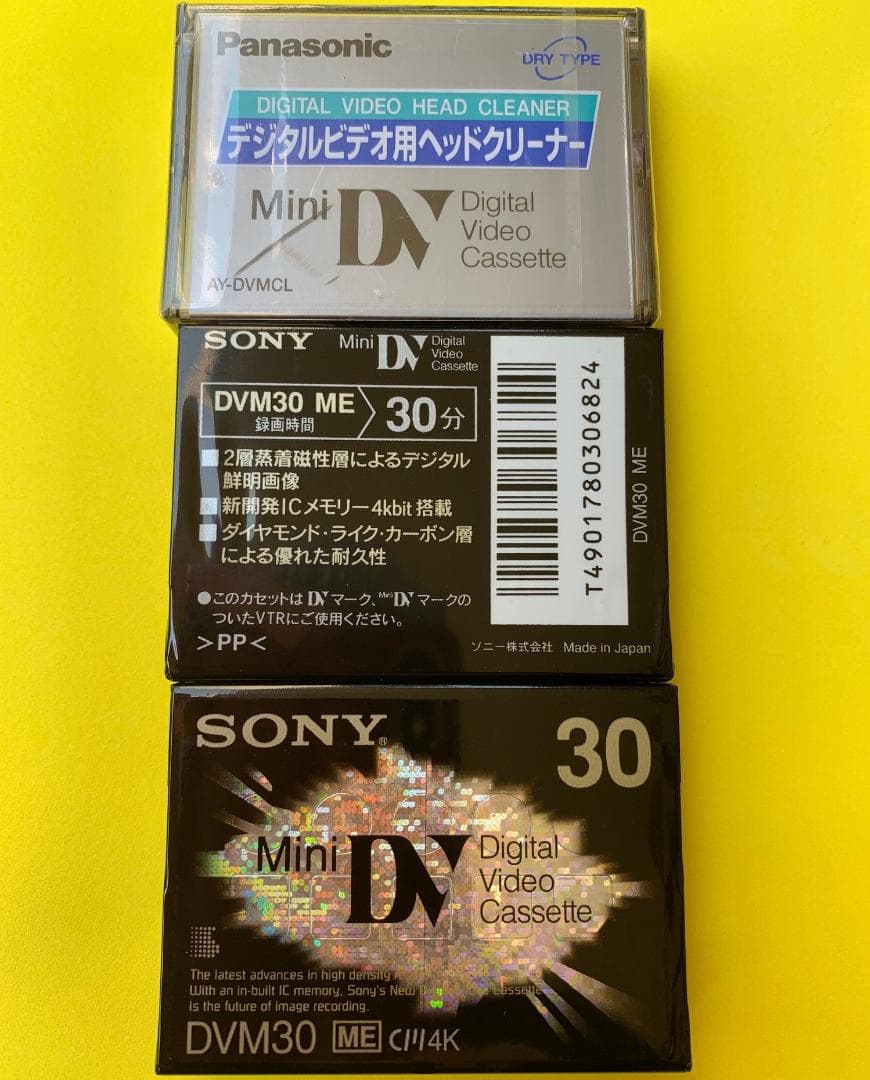 SONY製 DV用メモリ内臓miniテープ　ＤＶＭ３０　＆　クリーニングテープ