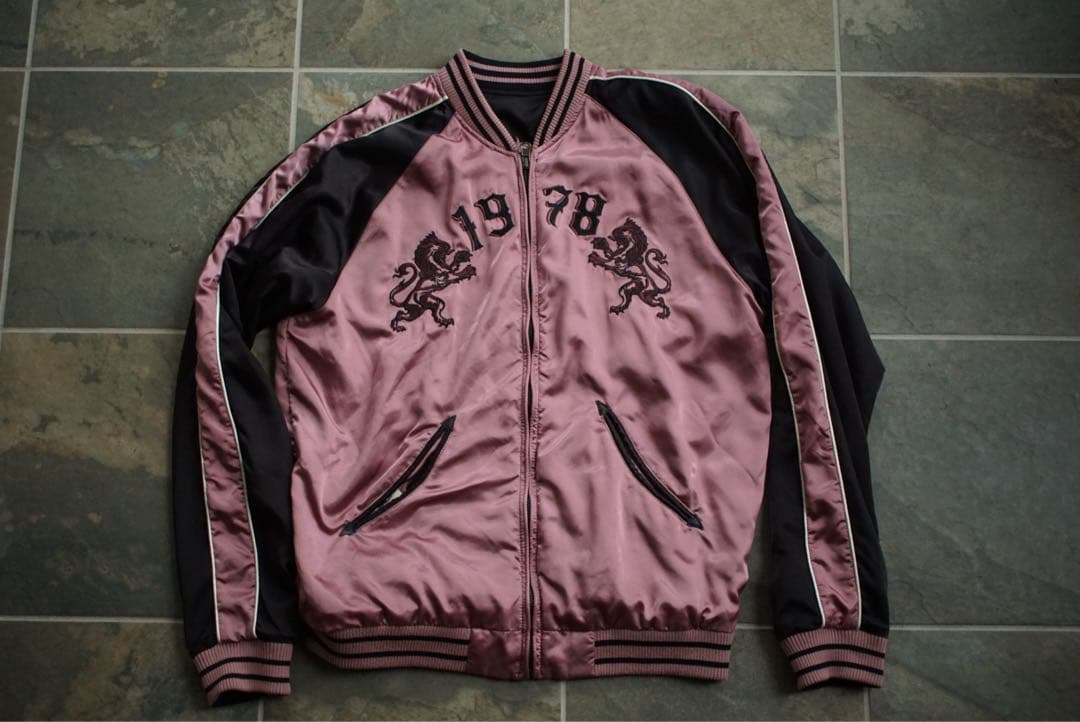 DIESEL ウルフ/ライオン 刺繍 リバーシブル スカジャン ディーゼル L