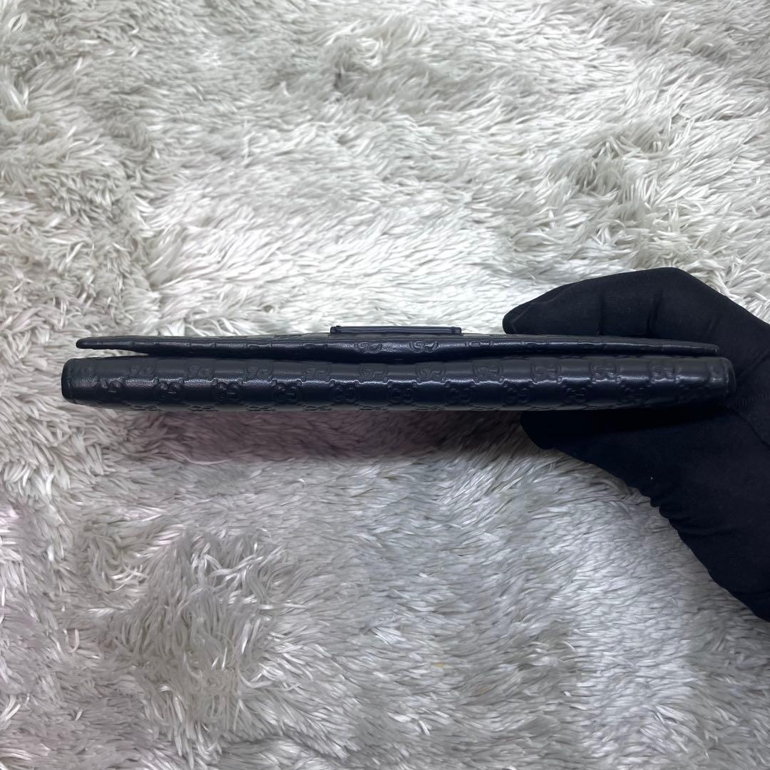 箱付き極美品✨GUCCI マイクロシマ GG柄 ロゴプレート 長財布449396