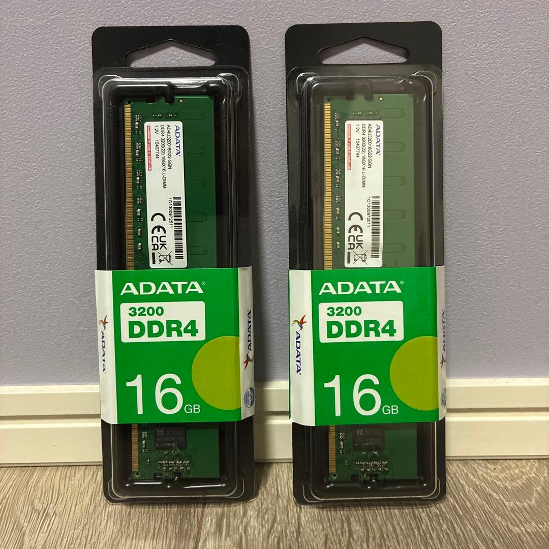 【新品未開封】ADATA エーデータ メモリ 16GB×2枚 交換用、自作PC用